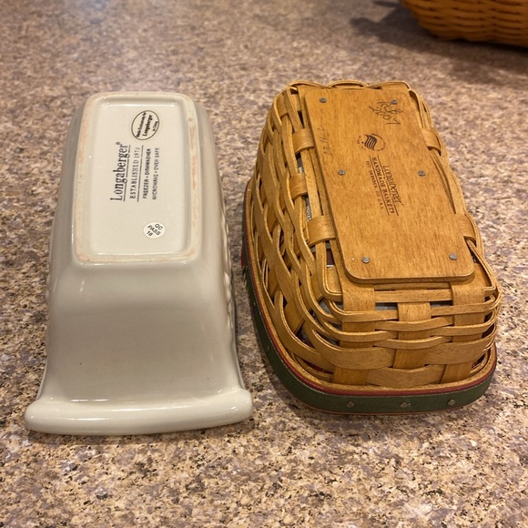 Longaberger Sleigh Basket Liner Protector Ivory Nature’s Garland Dish Christmas - Picture 11 of 17